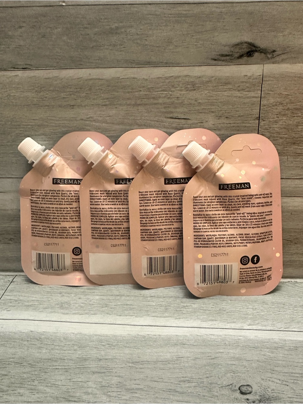 Freeman Cosmic Holographic Peel-Off Mask - Pink set of 4 - Picture 2 of 5